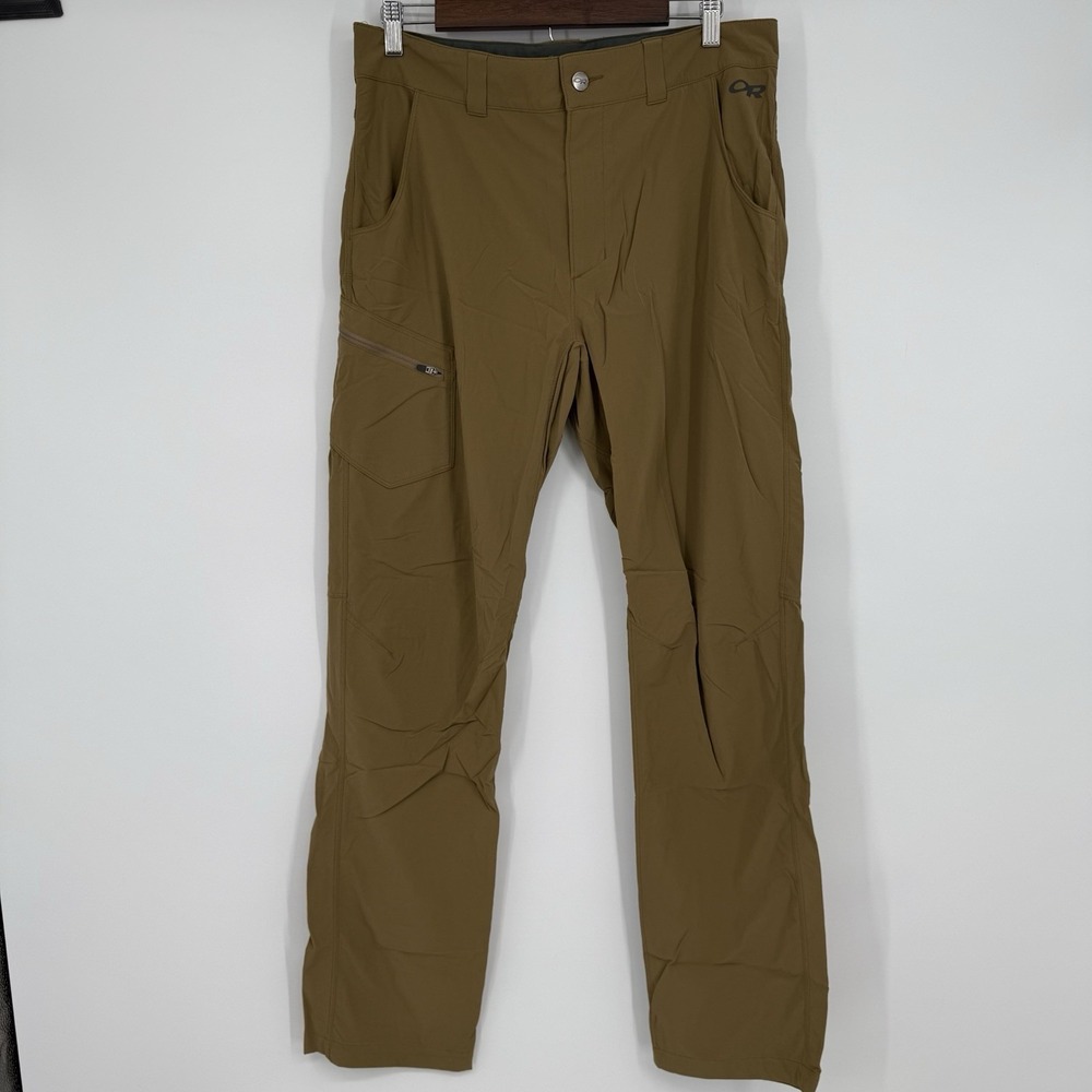 Outdoor Research Ferrosi Pants Men's 34 Brown Ripstop Stretch Hiking Gorp Camp